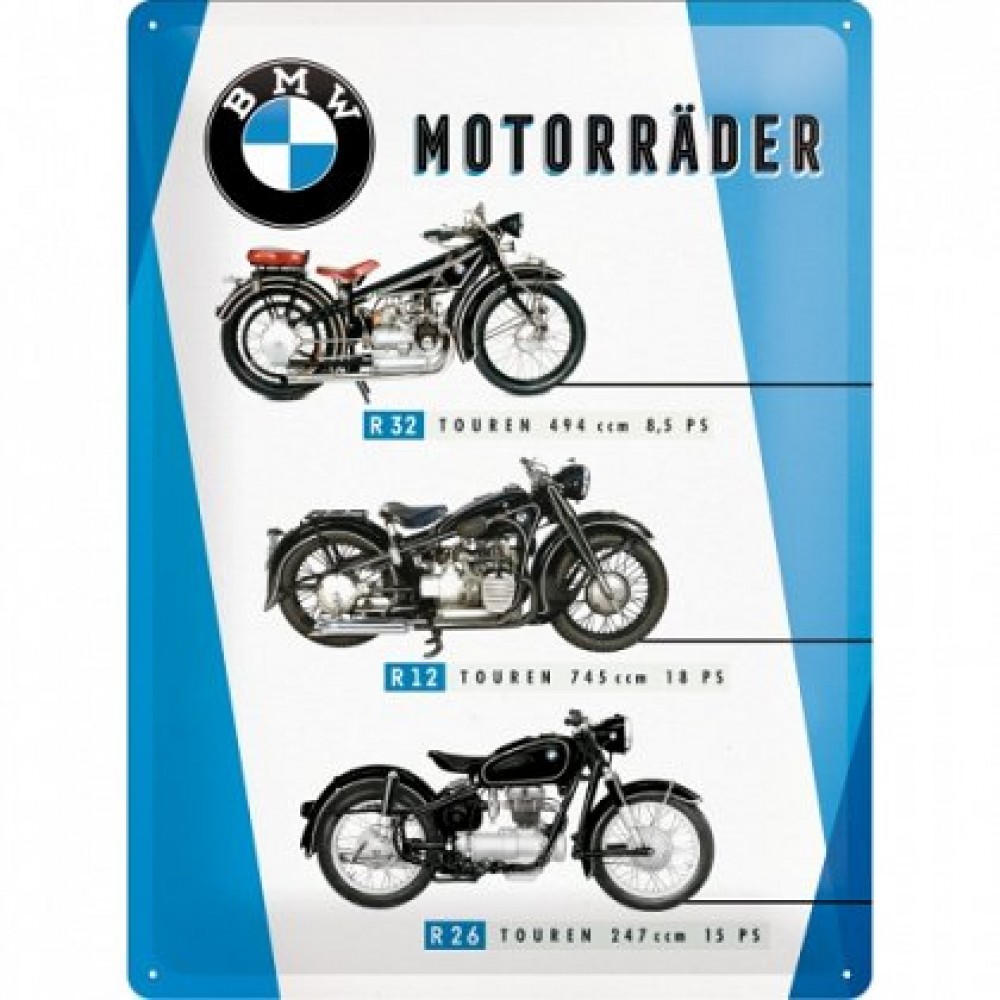Placa metalica - BMW - Motorcycles Chart - 30x40 cm